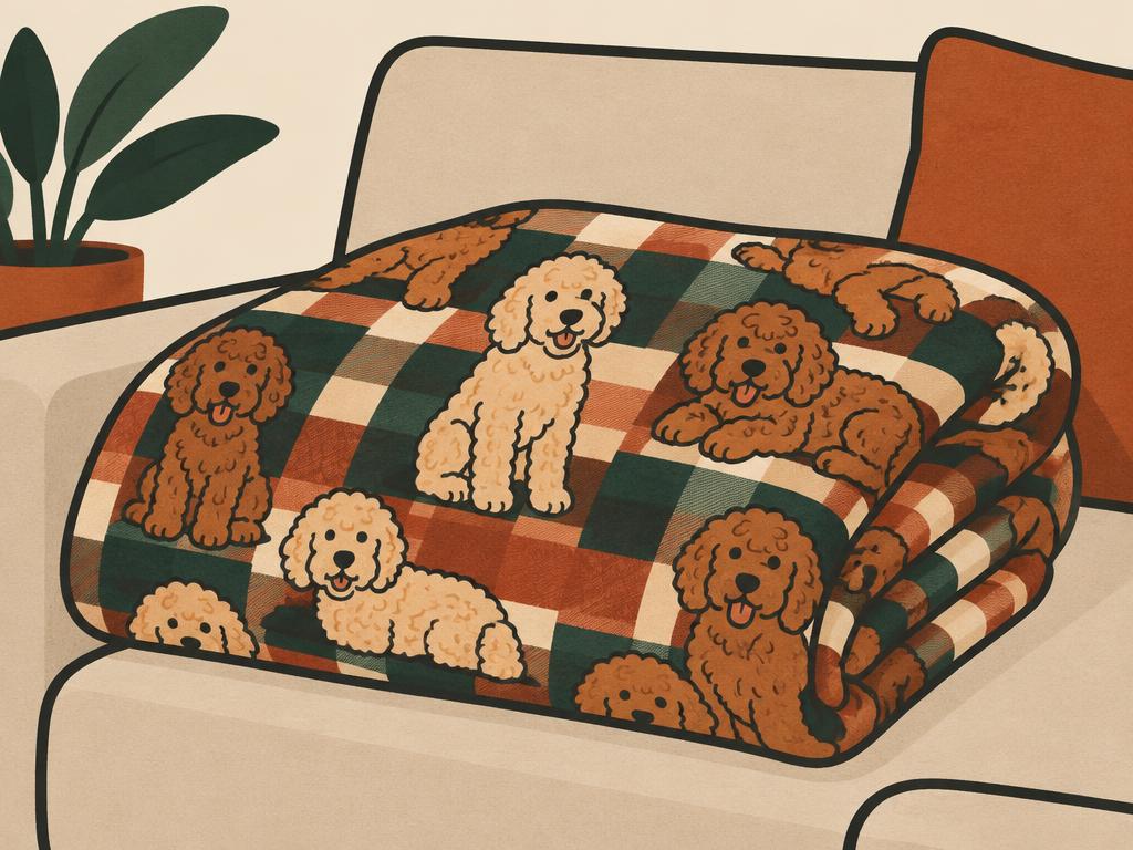 Cute Labradoodle Flannel Throw Blanket — gift idea for a Labradoodle