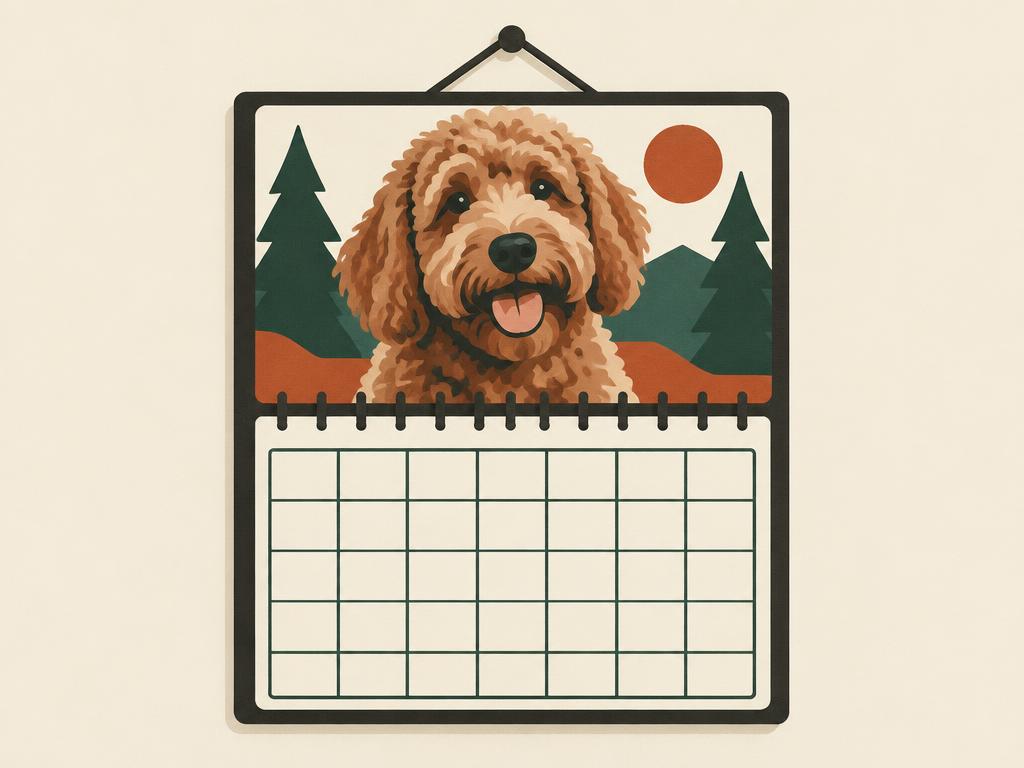 Labradoodle 2027 16-Month Wall Calendar, 12x12" — gift idea for a Labradoodle