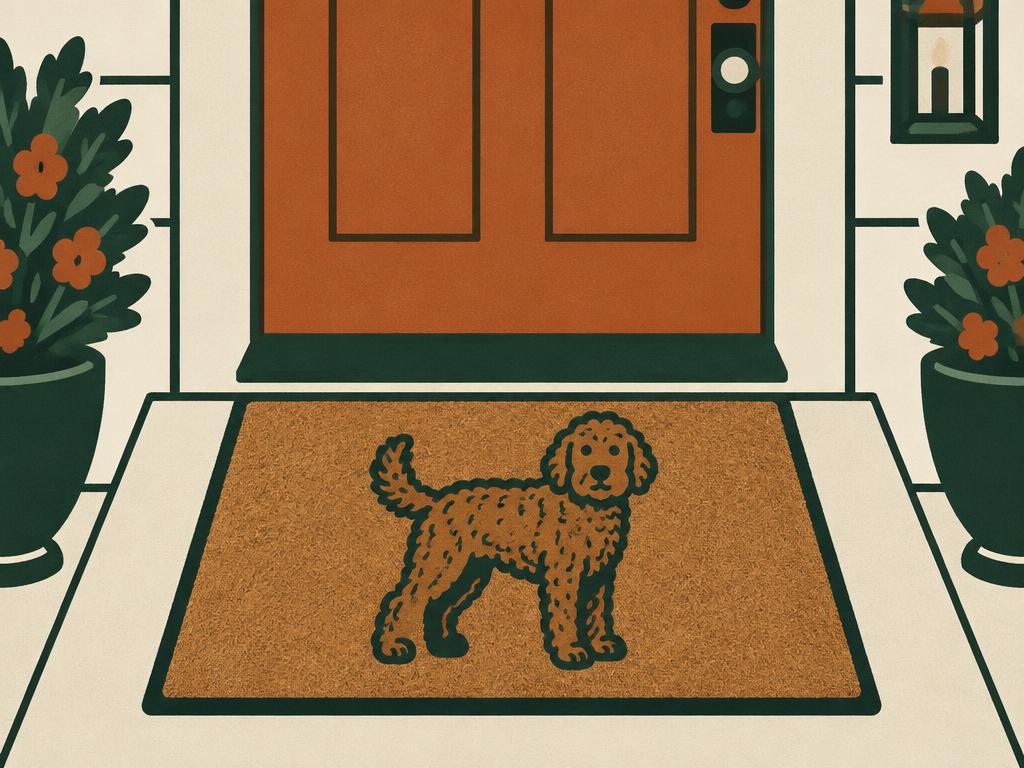 "How You Doodlin'" Labradoodle Coir Doormat — gift idea for a Labradoodle