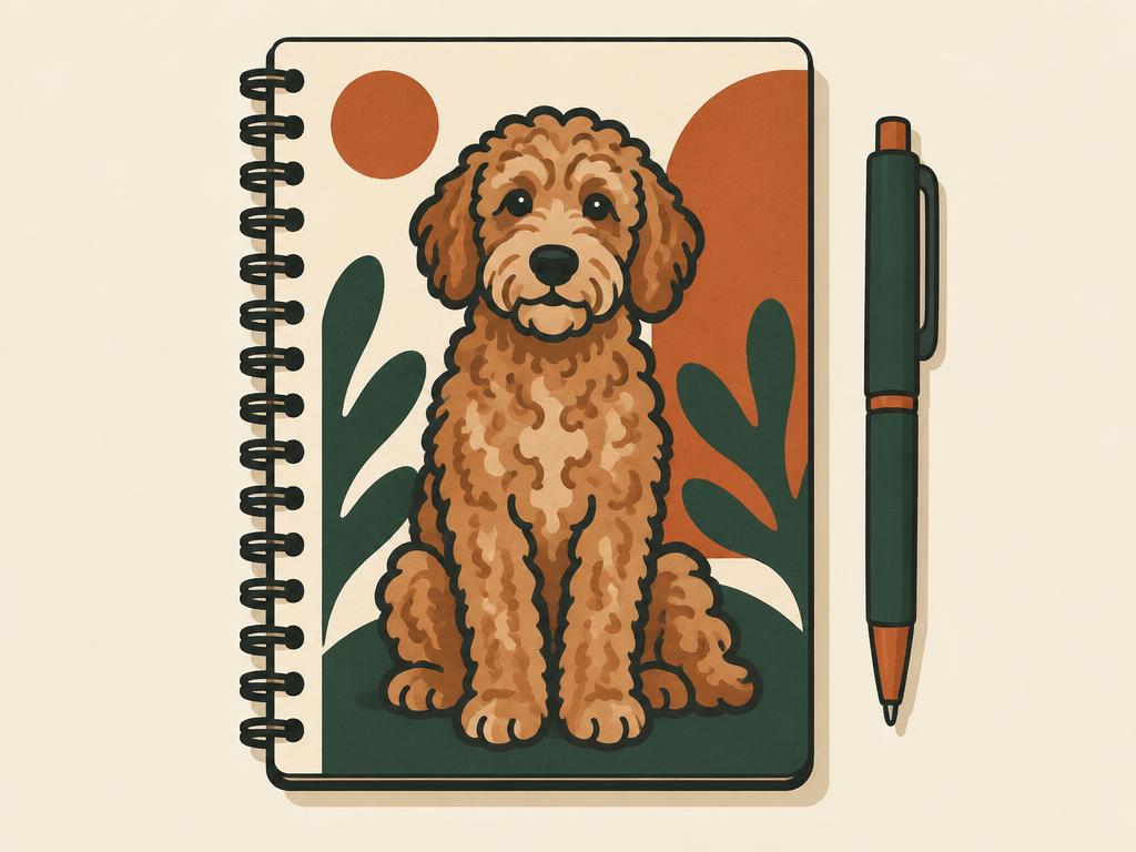 Labradoodle Spiral Notebook / Journal, 5.5x8.3" — gift idea for a Labradoodle