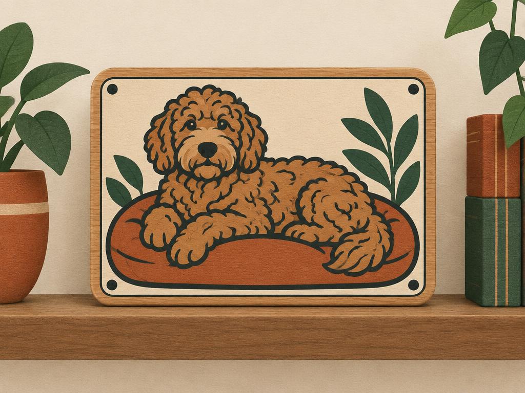 Honey Dew Gifts "A Spoiled Labradoodle Lives Here" Sign — gift idea for a Labradoodle