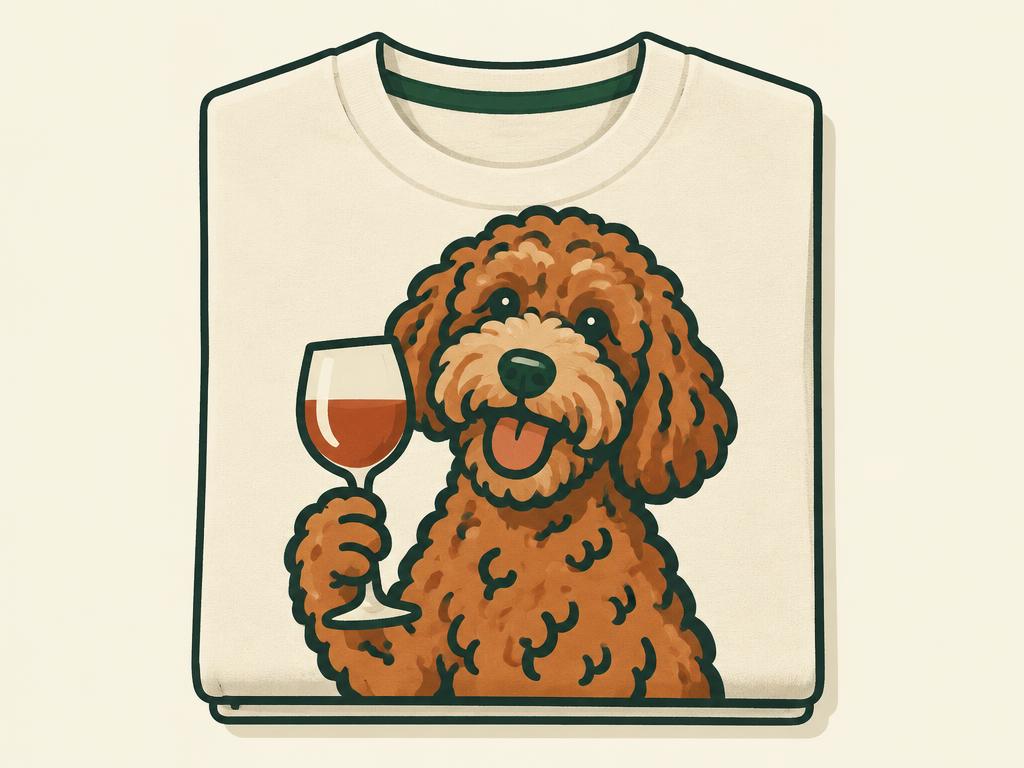 Labradoodle Dog Lover Wine Funny Dog Mom T-Shirt — gift idea for a Labradoodle