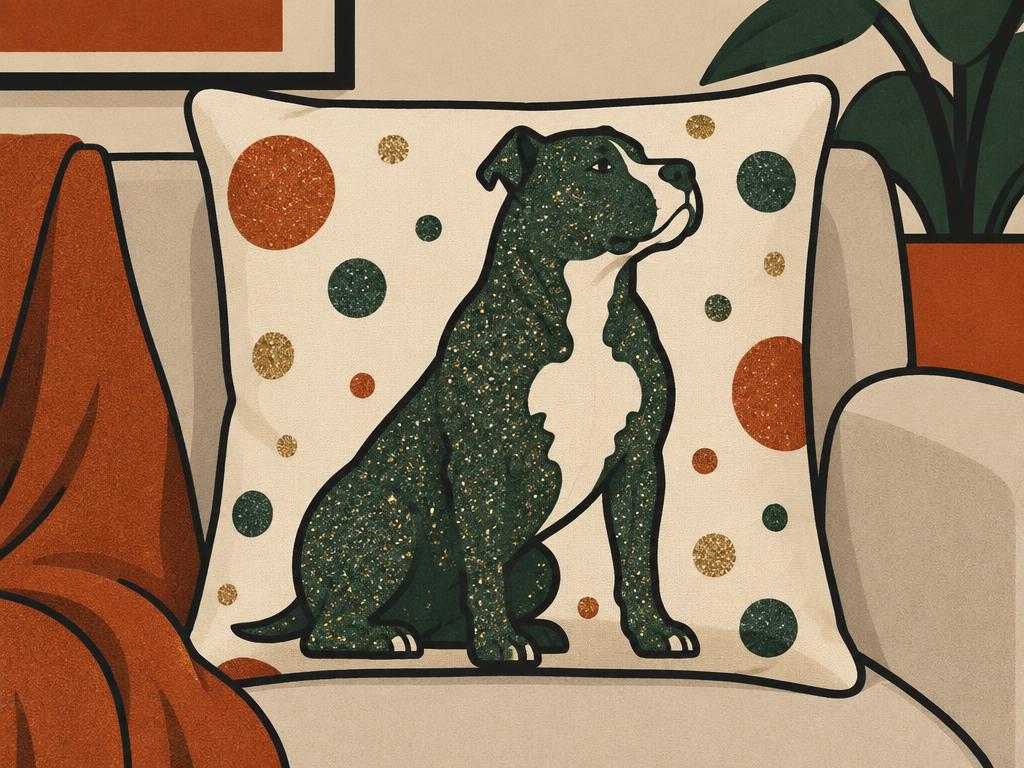 "It's Not Dog Hair, It's Pit Bull Glitter" Pillow Cover — gift idea for a Pit Bull