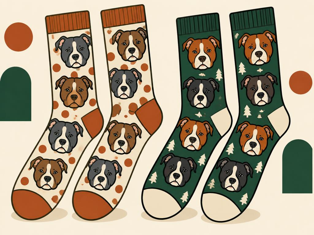 MBMSO Pitbull Mom Socks, 2 Pairs — gift idea for a Pit Bull