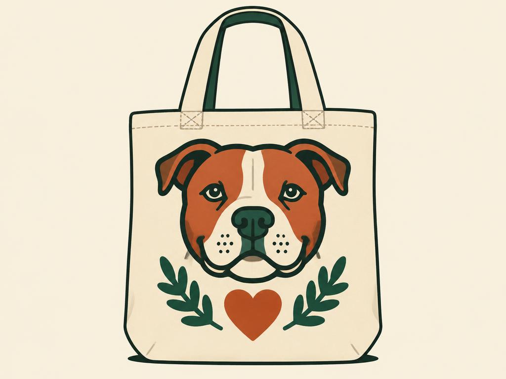 "Pittie Mama" Pit Bull Canvas Tote Bag — gift idea for a Pit Bull