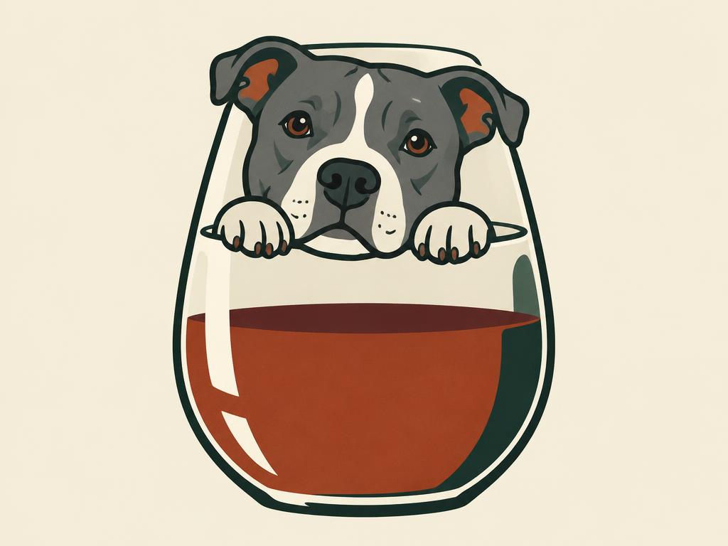 HTDesigns Pitbull "Peeking Paws" Stemless Wine Glass — gift idea for a Pit Bull