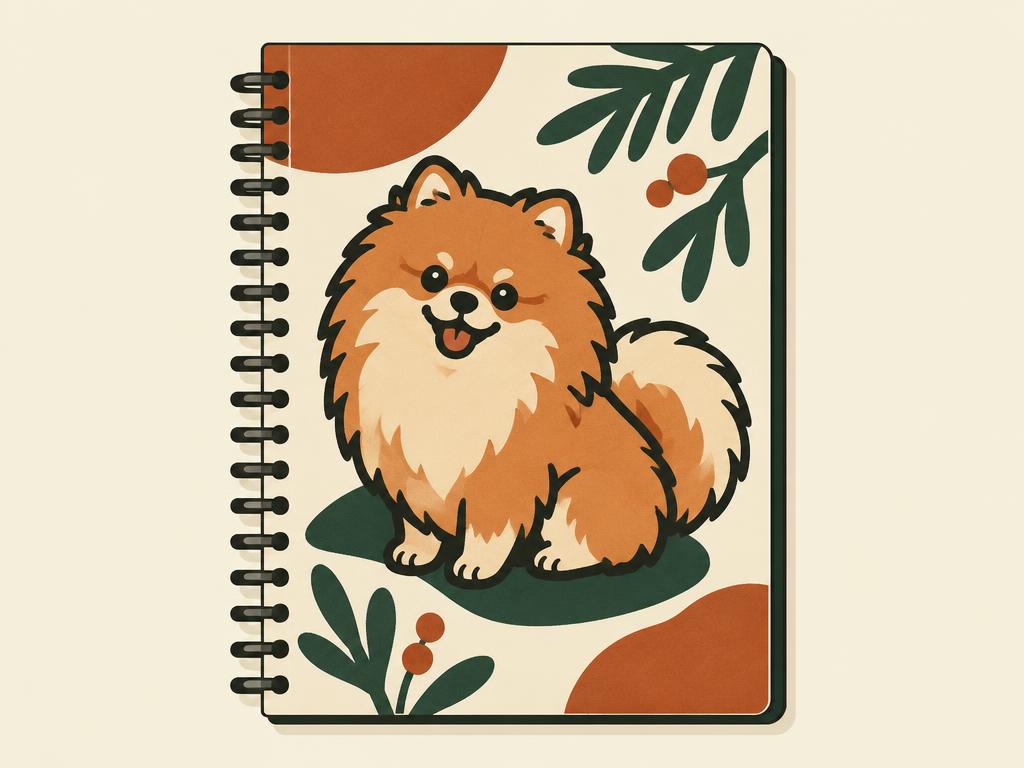 Pomeranian Spiral Notebook / Journal, 5.5x8.3" — gift idea for a Pomeranian