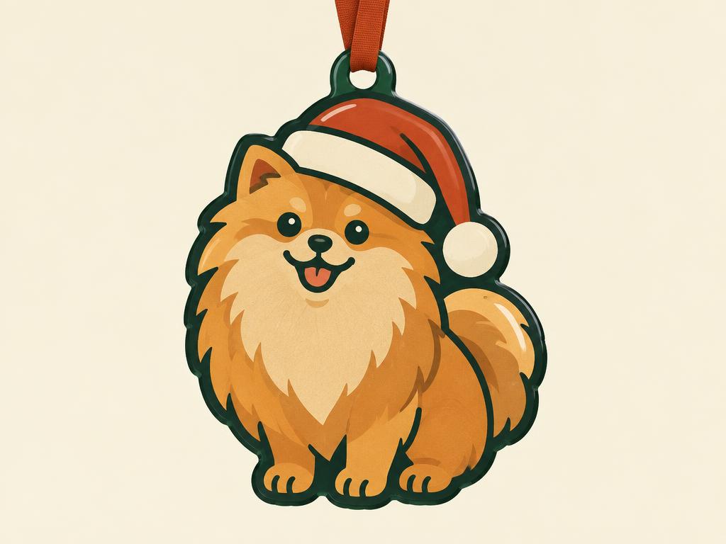 Pomeranian Resin Christmas Tree Ornament — gift idea for a Pomeranian