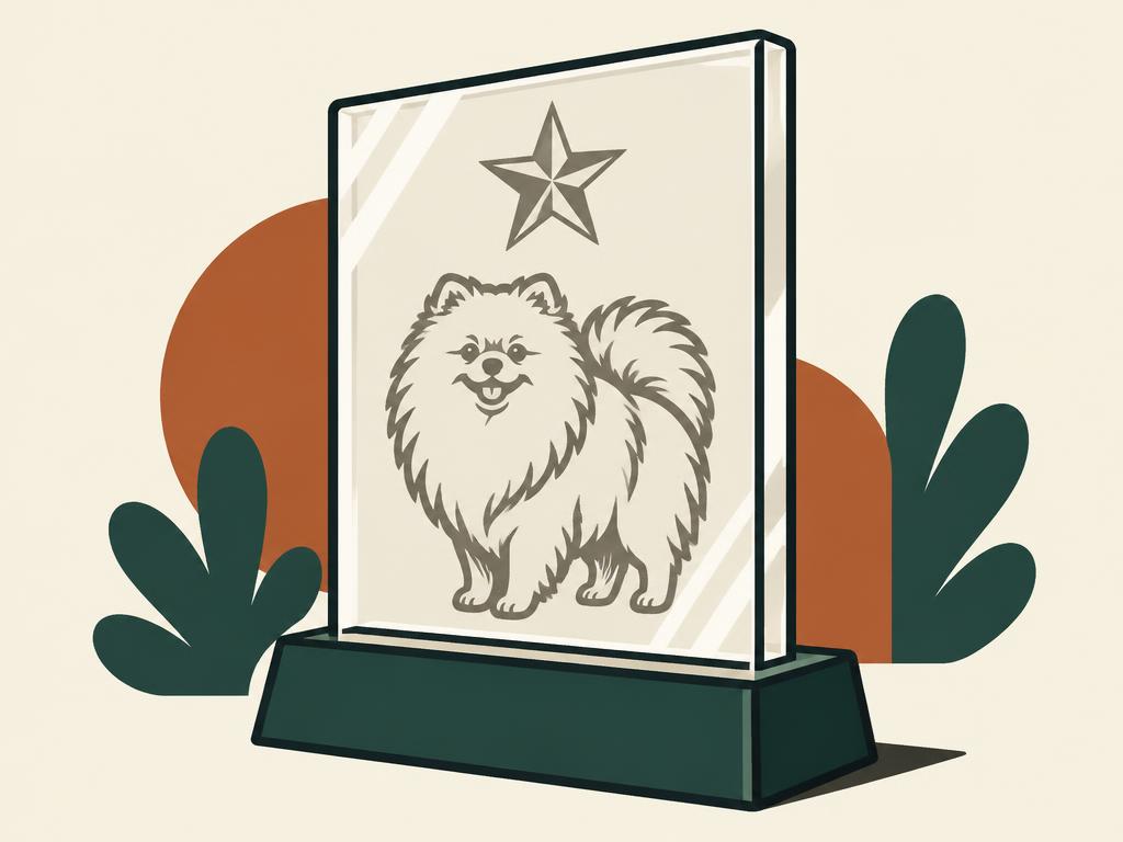 WATINC Pomeranian "Dog Mom Award" Acrylic Table Plaque — gift idea for a Pomeranian