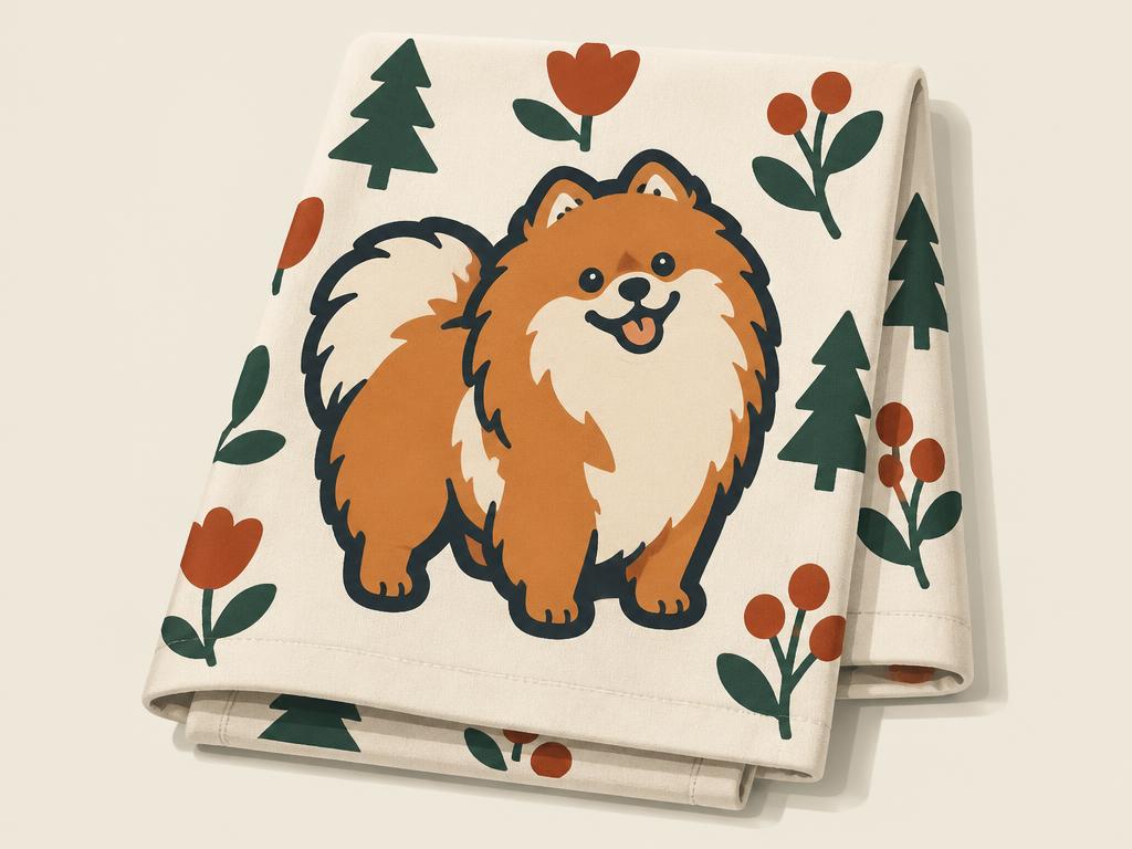 Pomeranian Kitchen Dish Towel — gift idea for a Pomeranian