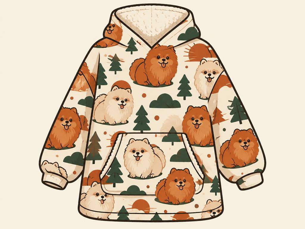 Huglanket Pomeranian Wearable Blanket Hoodie — gift idea for a Pomeranian