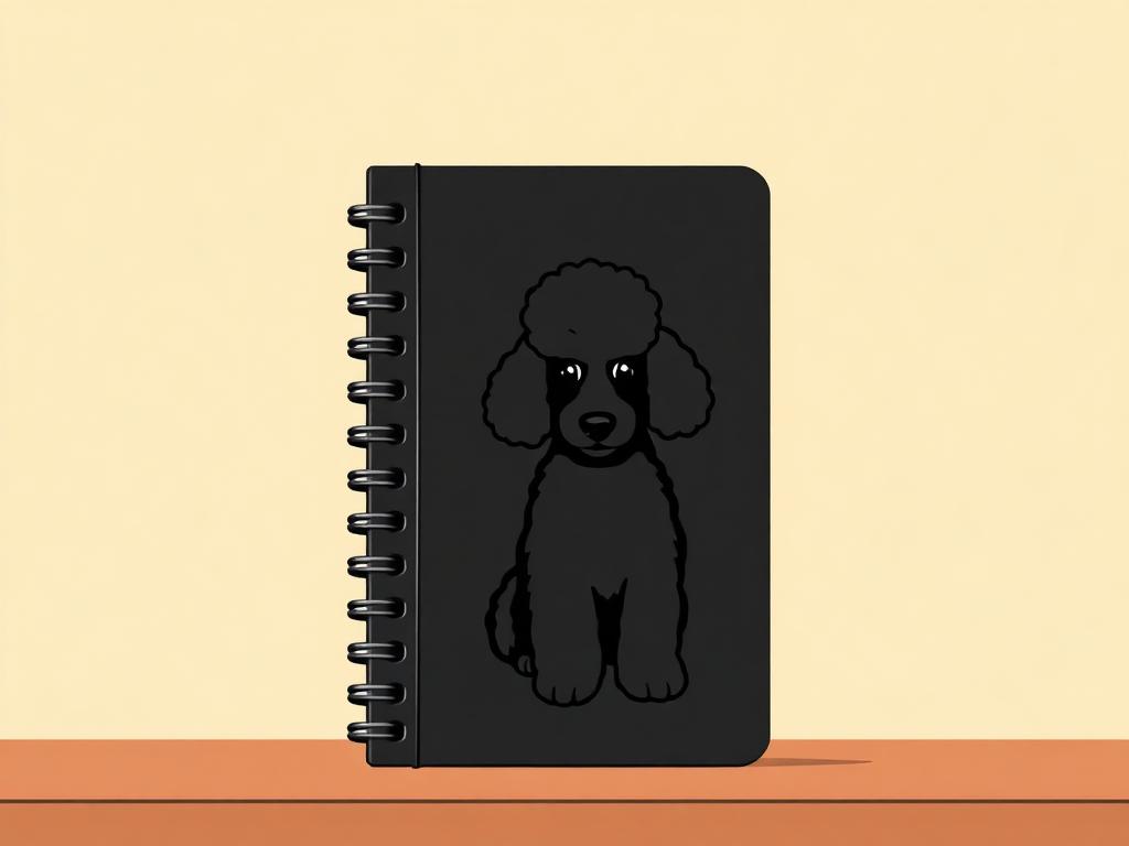 Black Poodle Spiral Notebook — gift idea for a Poodle