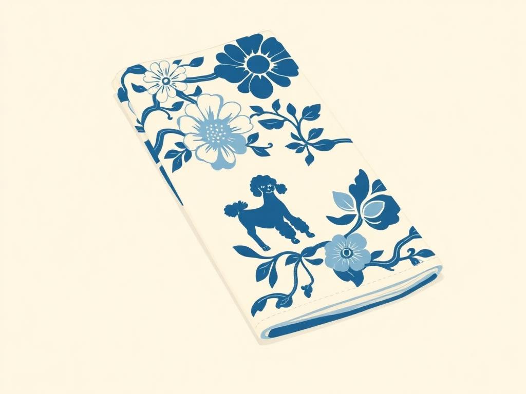 Chinoiserie Poodle Kitchen Towels, Set of 2 — gift idea for a Poodle