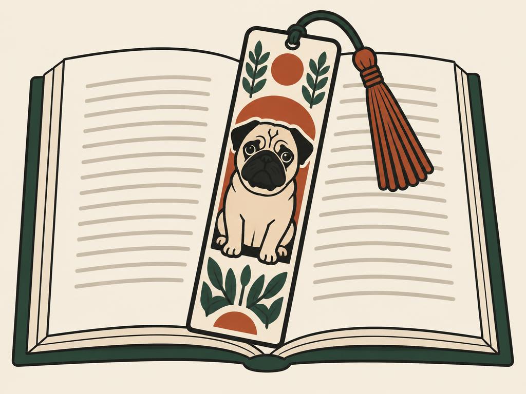 Pug Dog Bookmark — gift idea for a Pug