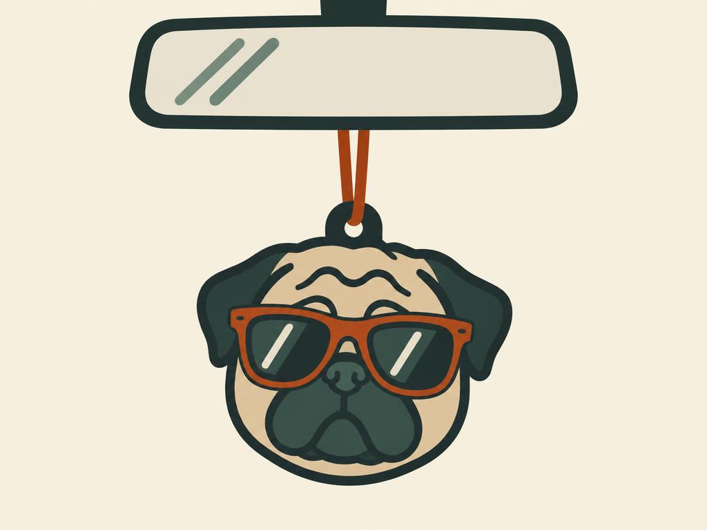 Pug Car Mirror Hanging Charm — gift idea for a Pug