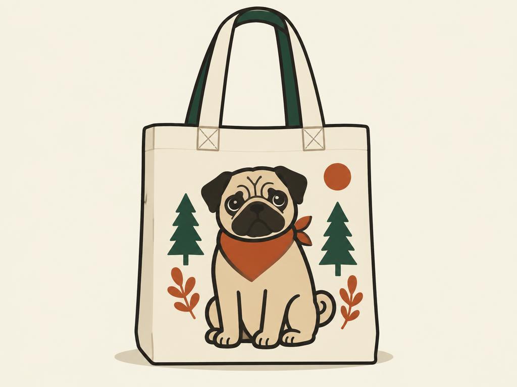 Pug Canvas Tote Bag — gift idea for a Pug