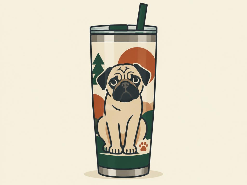 Pug 20oz Insulated Tumbler — gift idea for a Pug