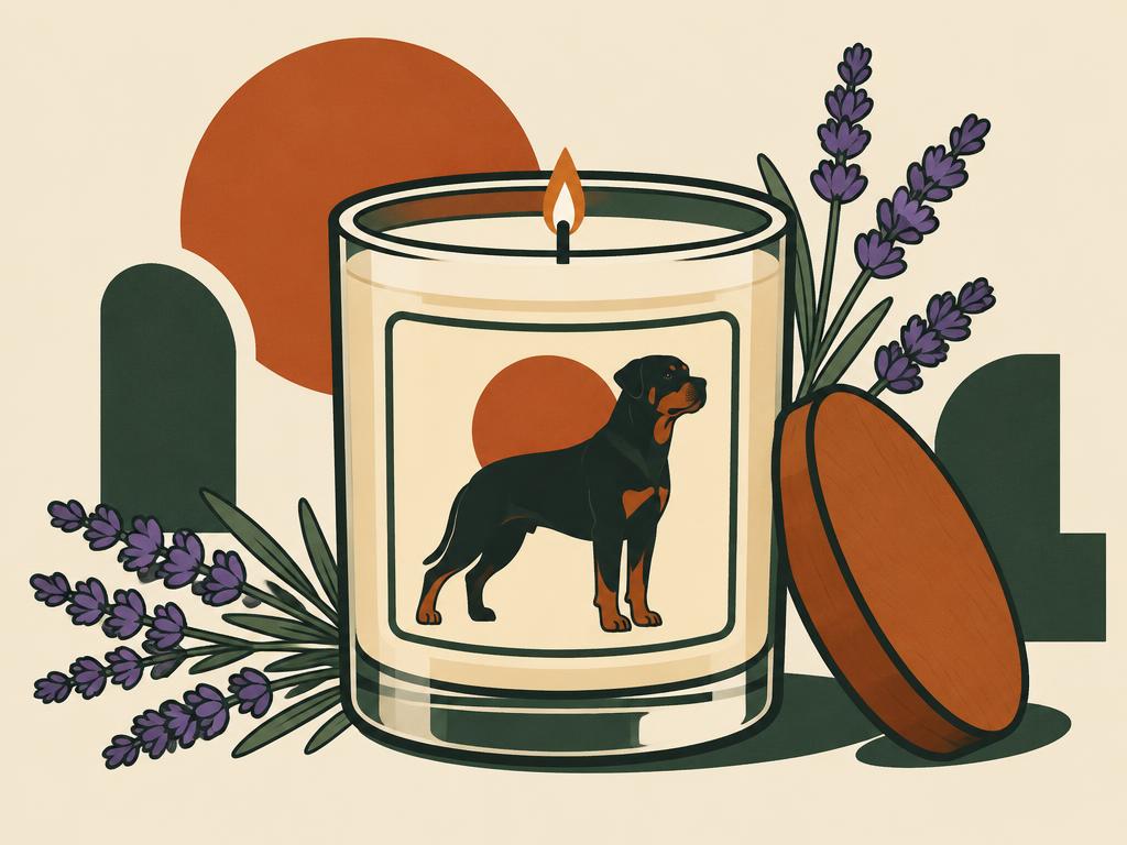 Rottweiler Lavender & Eucalyptus Soy Candle, 7oz — gift idea for a Rottweiler