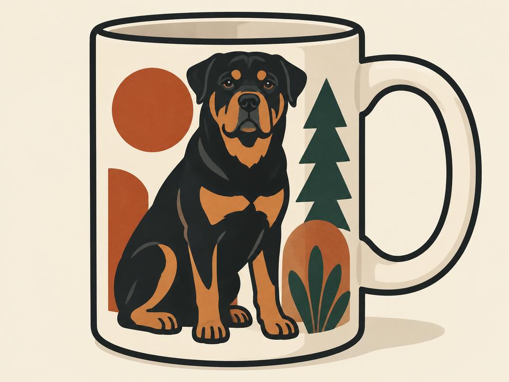MUGBREW Black & Tan Rottweiler Ceramic Mug, 11oz — gift idea for a Rottweiler