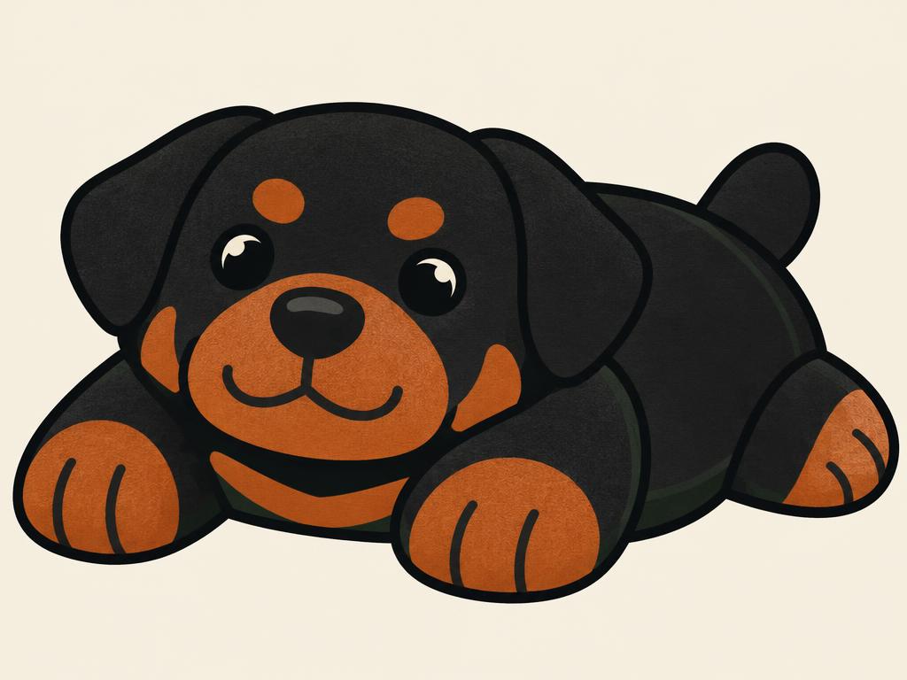 PEACH CAT Rottweiler Plush Toy Pillow — gift idea for a Rottweiler