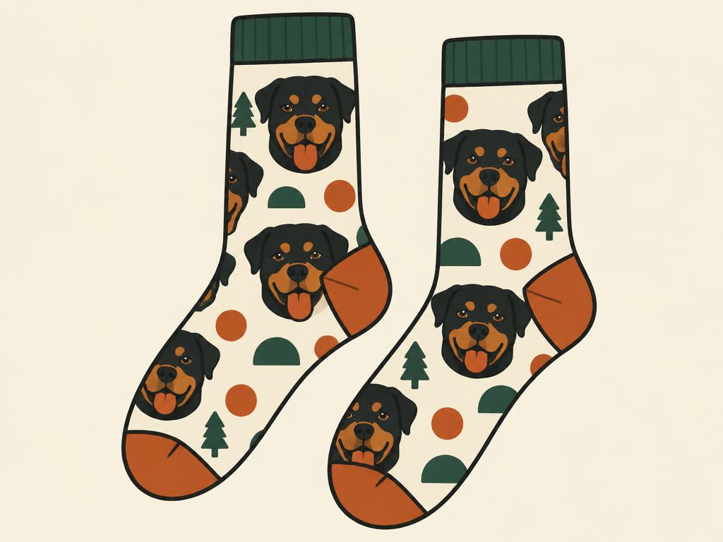 Rottweiler Themed Funny Novelty Socks — gift idea for a Rottweiler