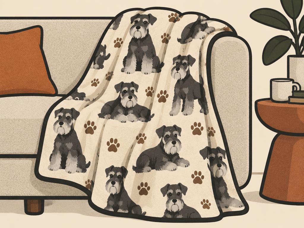 Schnauzer Throw Blanket, 60"x50" — gift idea for a Miniature Schnauzer