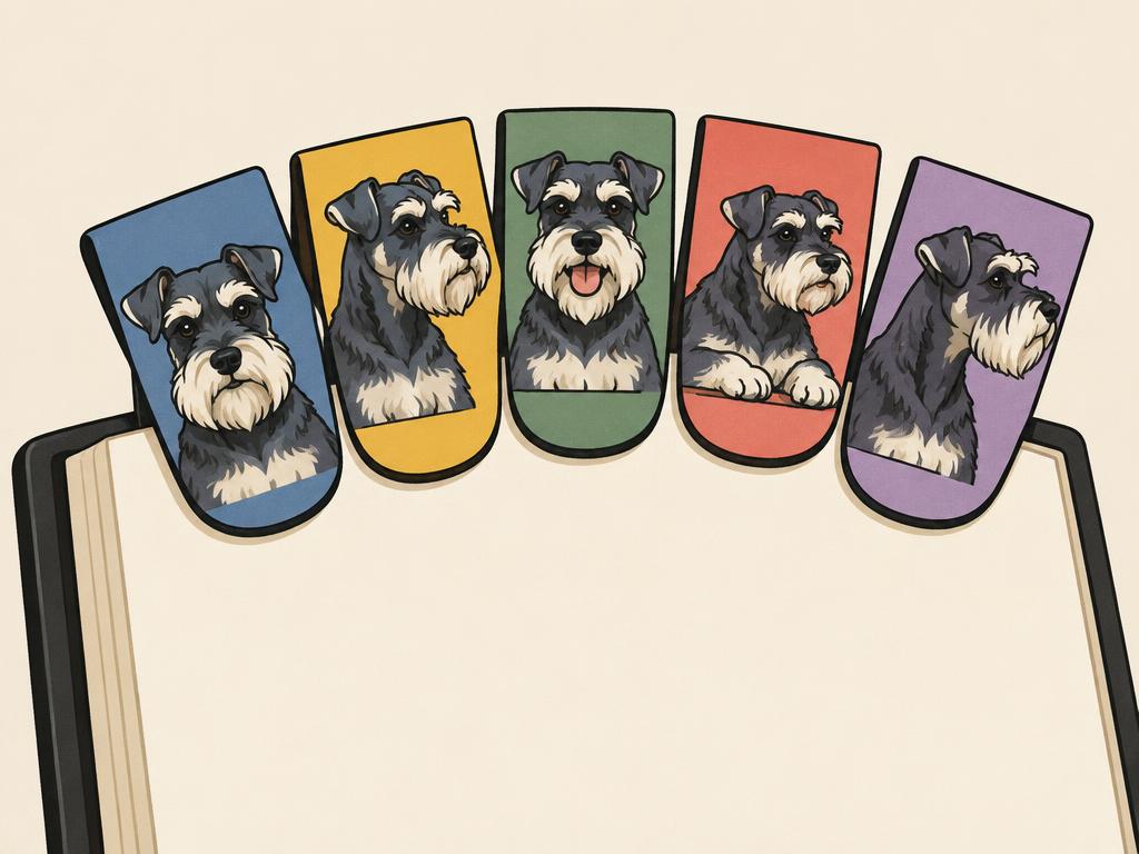 Schnauzer Magnetic Bookmarks, 15-Pack — gift idea for a Miniature Schnauzer
