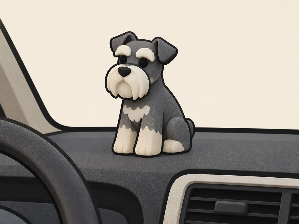 Mini Schnauzer Car Dashboard Decoration — gift idea for a Miniature Schnauzer