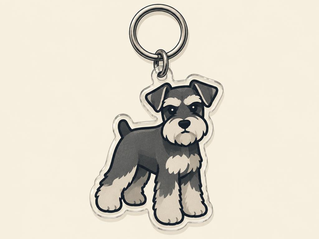 WEVENI Acrylic Schnauzer Keychain / Bag Charm — gift idea for a Miniature Schnauzer