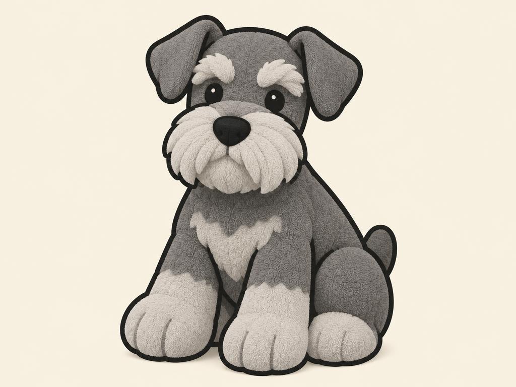 TigerHart "Siegfried" the Schnauzer Plush, 13" — gift idea for a Miniature Schnauzer