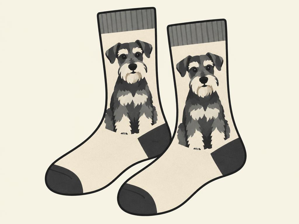 E&S Pets Schnauzer (Uncropped Ears) Sock Daddy Socks — gift idea for a Miniature Schnauzer