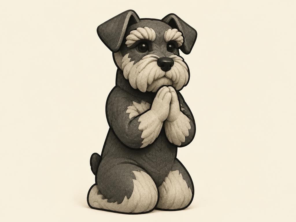 Hi-Line Gift Praying Schnauzer Puppy Statue — gift idea for a Miniature Schnauzer