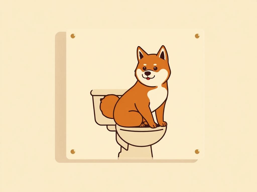 Funny Shiba Inu Bathroom Sign, 8x12 — gift idea for a Shiba Inu