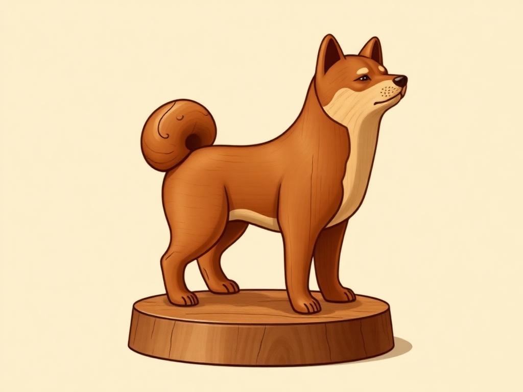 Hand-Carved Wooden Shiba Inu Figurine — gift idea for a Shiba Inu