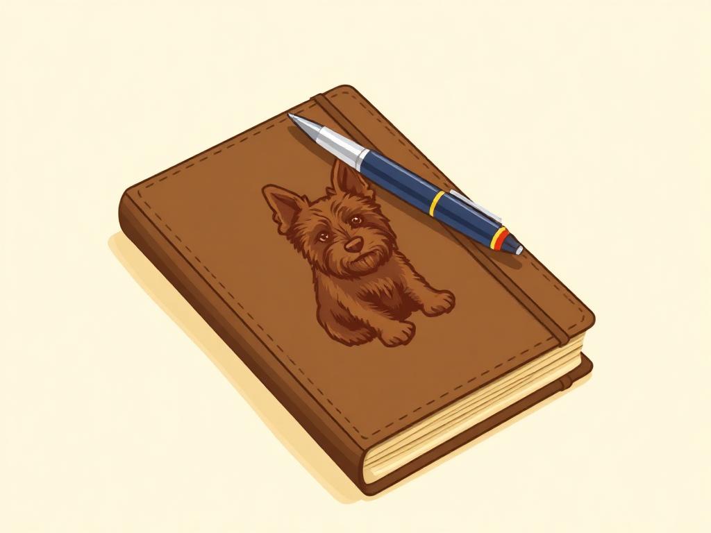 InnoBeta Yorkie Leather Journal Notebook with Pen — gift idea for a Yorkshire Terrier