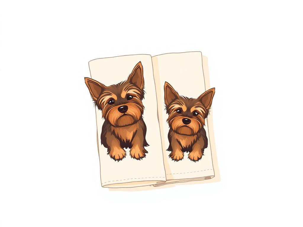 Funny Yorkshire Terrier Kitchen Towels, Set of 2 — gift idea for a Yorkshire Terrier